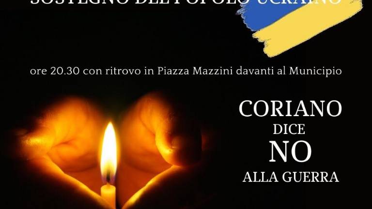 Guerra in Ucraina, martedì fiaccolata per la pace a Coriano Guerra in Ucraina, martedì fiaccolata per la pace a Coriano