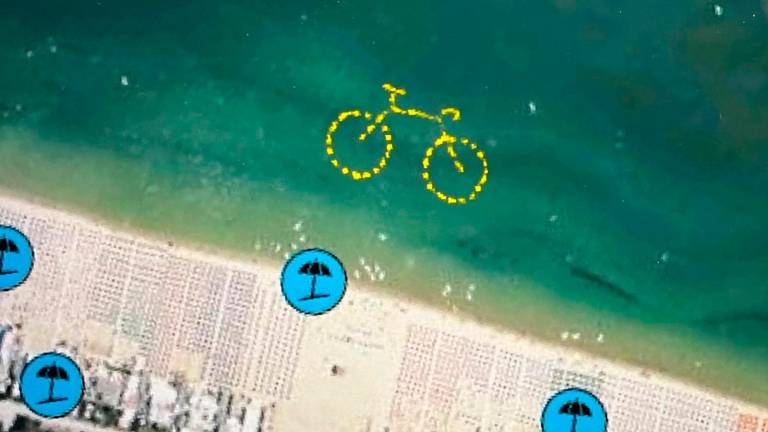 La bozza dell’installazione in mare La bozza dell’installazione in mare