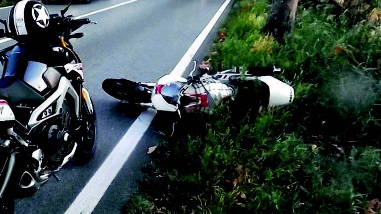Finisce con la moto contro un platano Finisce con la moto contro un platano