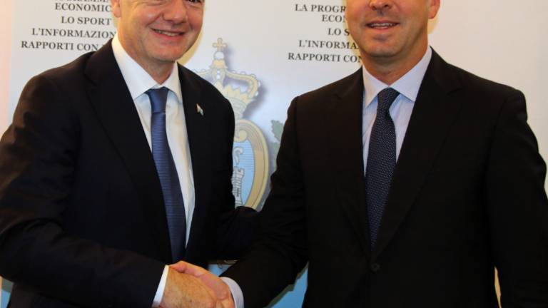 Calcio, il presidente della Fifa Gianni Infantino in visita a San Marino Calcio, il presidente della Fifa Gianni Infantino in visita a San Marino