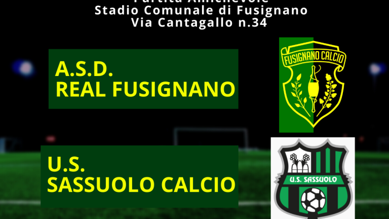 Calcio, giovedì il Real Fusignano sfida il Sassuolo Calcio, giovedì il Real Fusignano sfida il Sassuolo