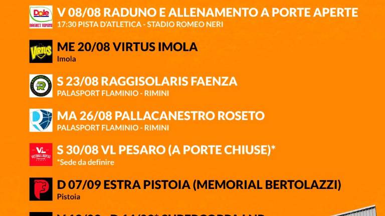 Dole, ecco il programma della pre-season Dole, ecco il programma della pre-season