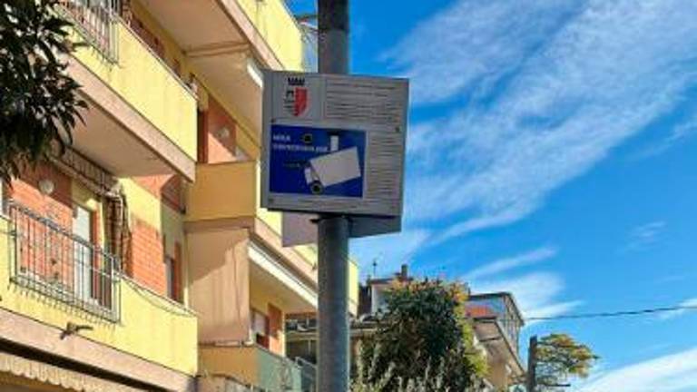 Un cartello che segnala una fototrappola Un cartello che segnala una fototrappola