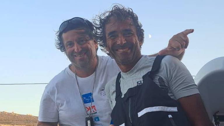Andrea Bazzini e Stefano Raspadori a bordo di Karnak Andrea Bazzini e Stefano Raspadori a bordo di Karnak