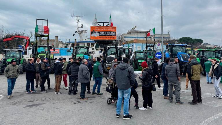 La manifestazione del trattori al porto di Cesenatico, nello scorso febbraio La manifestazione del trattori al porto di Cesenatico, nello scorso febbraio