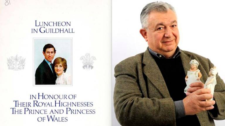 Il menu del matrimonio di Carlo e Diana e a destra il ravennate Franco Chiarini Il menu del matrimonio di Carlo e Diana e a destra il ravennate Franco Chiarini