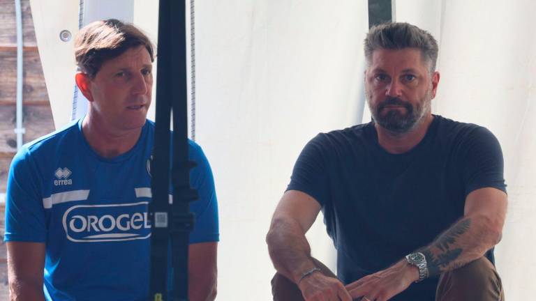 Il tecnico Michele Mignani e il direttore sportivo Fabio Artico Il tecnico Michele Mignani e il direttore sportivo Fabio Artico