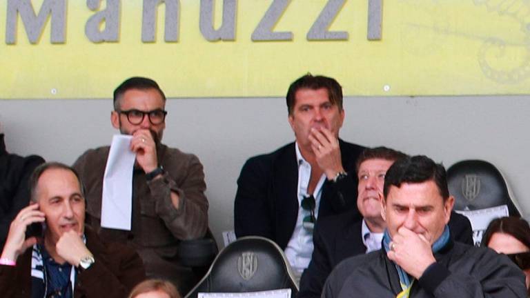 Omar Milanetto in tribuna al Manuzzi per Cesena-Pescara Omar Milanetto in tribuna al Manuzzi per Cesena-Pescara