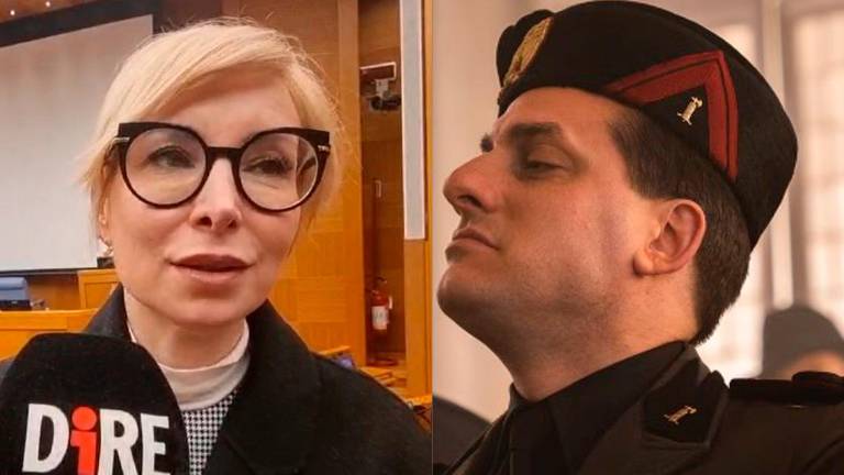 Rachele Mussolini e Luca Marinelli, protagonista della serie “M” Rachele Mussolini e Luca Marinelli, protagonista della serie “M”