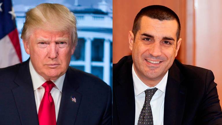 Il presidente americano Donald Trump e il presidente della Regione Emilia-Romagna Michele De Pascale Il presidente americano Donald Trump e il presidente della Regione Emilia-Romagna Michele De Pascale
