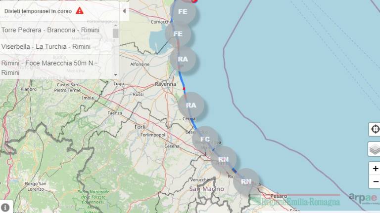 Rimini, il maltempo fa aprire gli scarichi a mare: ecco dove scattano i divieti di balneazione Rimini, il maltempo fa aprire gli scarichi a mare: ecco dove scattano i divieti di balneazione