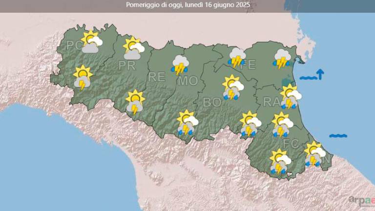 Meteo Romagna, temporali e rischio grandine nel pomeriggio di lunedì 16 giugno Meteo Romagna, temporali e rischio grandine nel pomeriggio di lunedì 16 giugno