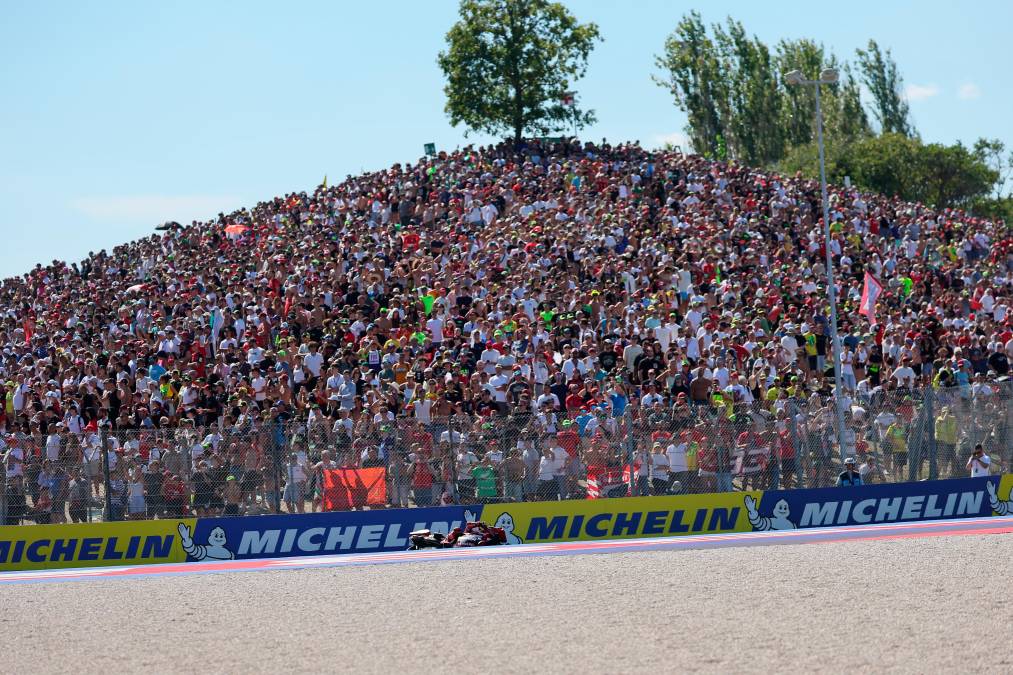 Un passaggio di Marc Marquez alla Quercia a Misano (foto Fini)