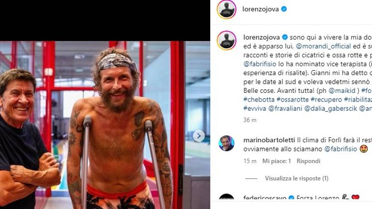 Gianni Morandi va a trovare Jovanotti durante la riabilitazione a Forlì: Di risalite se ne intende VIDEO
