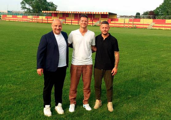 Il presidente Stefano Guerra, il tecnico Michele Benedetti e il direttore sportivo Thomas Bonandi