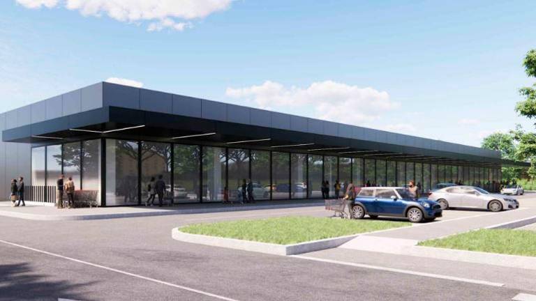 Sopra un’immagine del progetto, sotto l’area che sarà riqualificata