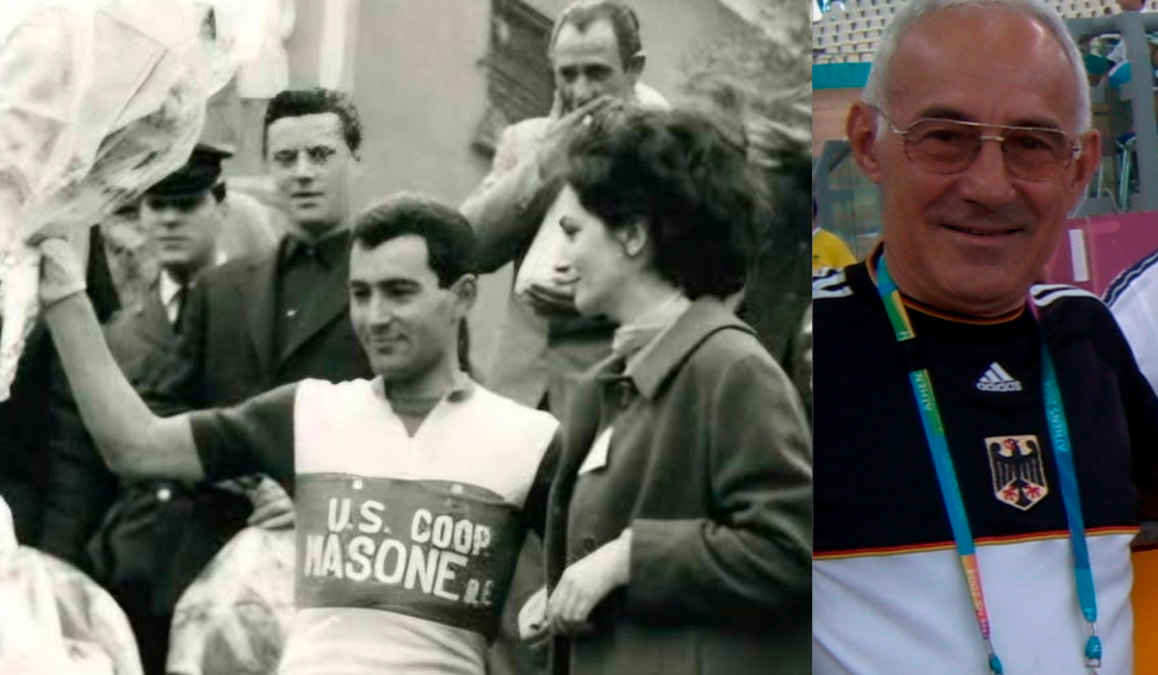 A sinistra Guido Neri dopo la storica vittoria al Laigueglia nel 1964