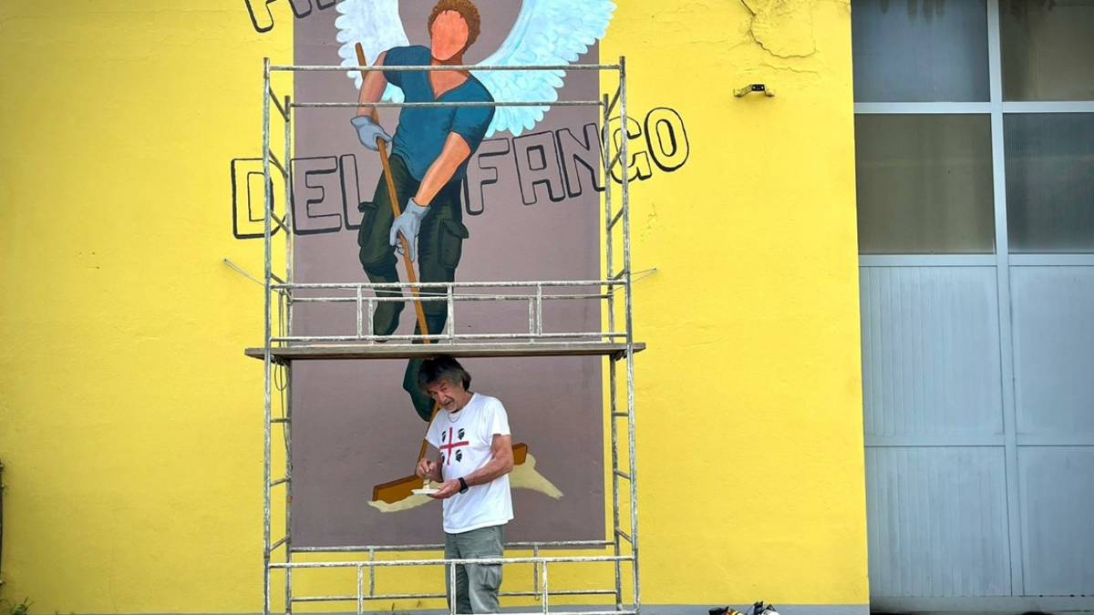 A Villanova di Bagnacavallo un murale per gli angeli del fango