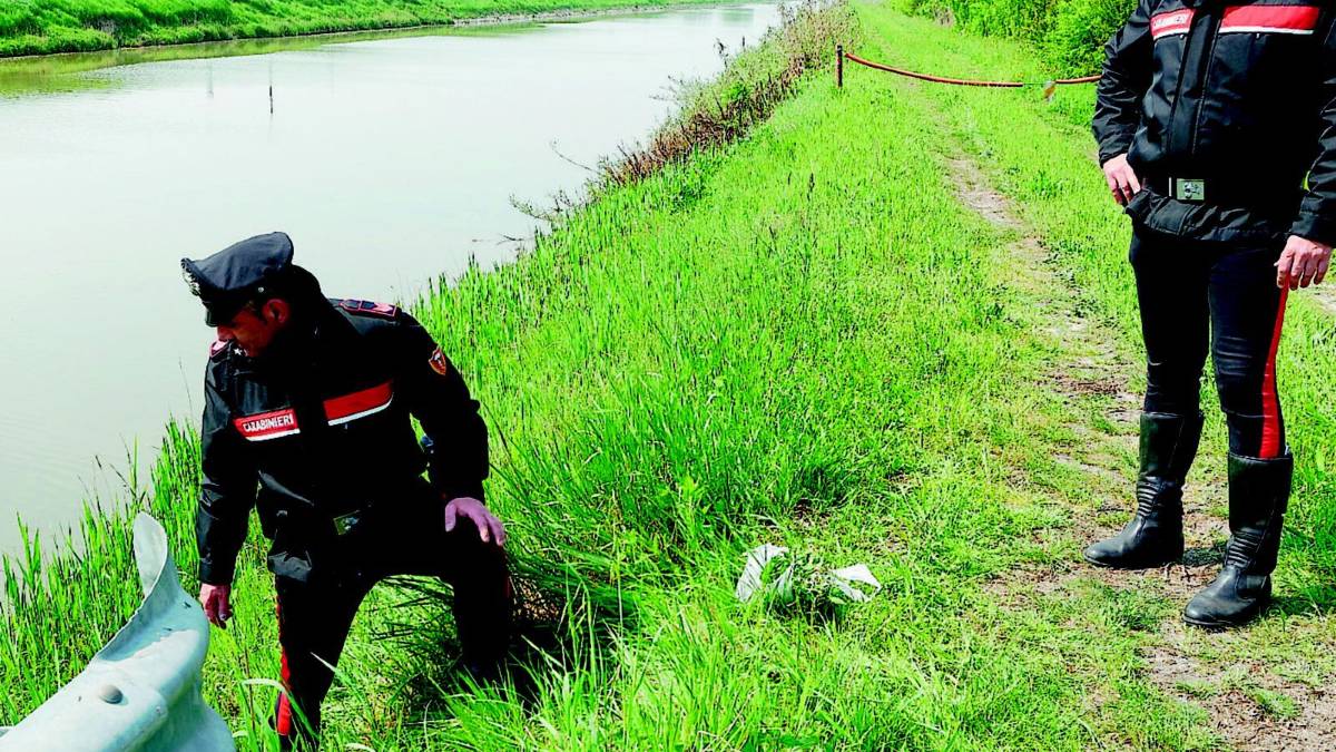 Raccoglie verdure sull'argine, cade nel canale e muore