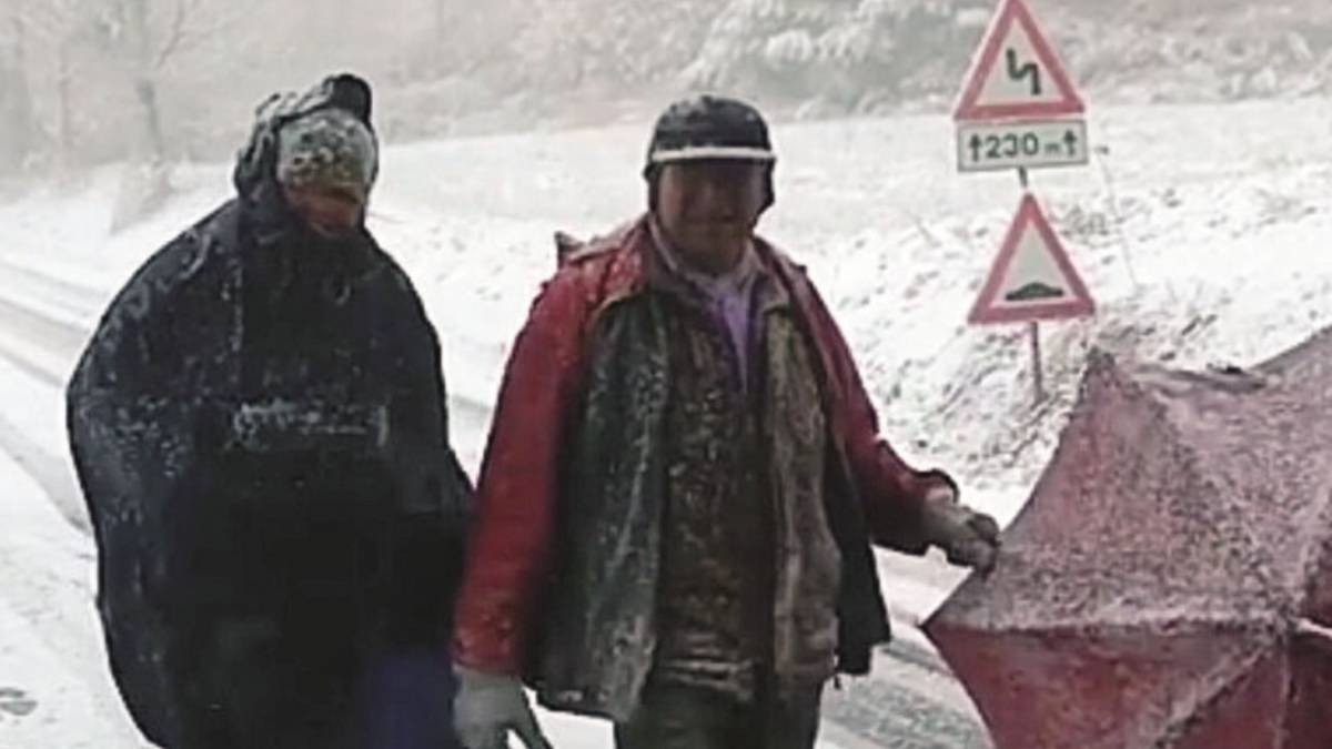 Neve e tagliatelle per la pellegrina norvegese