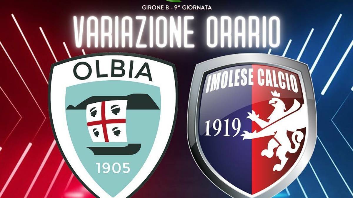 Calcio C, Olbia-Imolese di sabato si giocherà alle 14.30