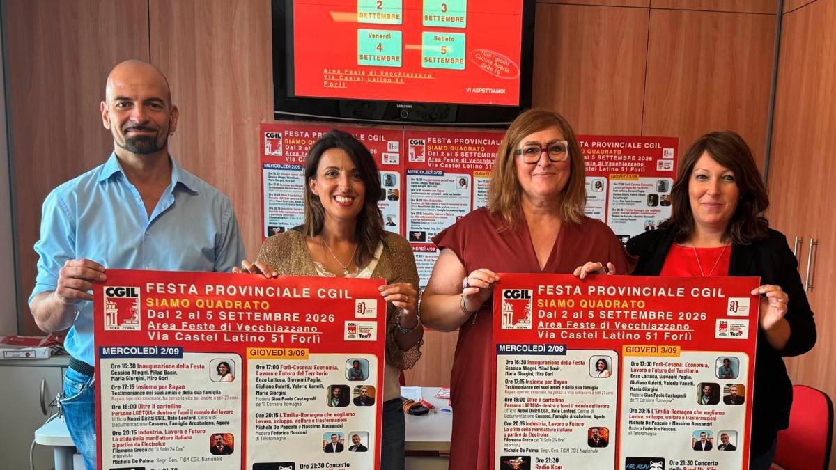 La presentazione della Festa della Cgil che si terrà a Vecchiazzano dal 2 al 5 settembre