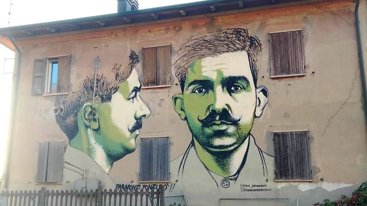 Lugo, opera di street art sul discusso Charles Ponzi