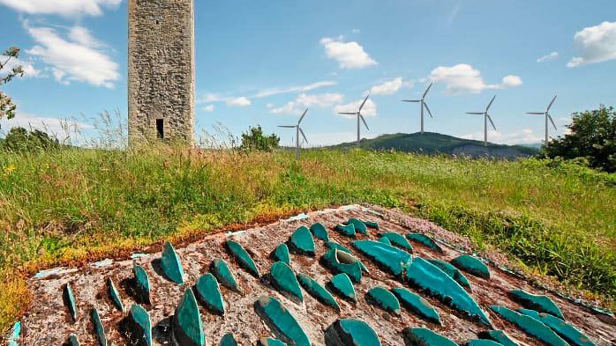 Una simulazione di come apparirebbero le nuove pale in Alta Valmarecchia