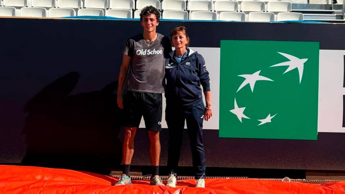 L’ex giocatrice faentina Flora Perfetti con il figlio Noah al Foro Italico