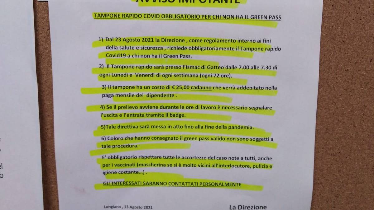 Green pass obbligatorio, i sindacati contro la Suba Seeds di Longiano