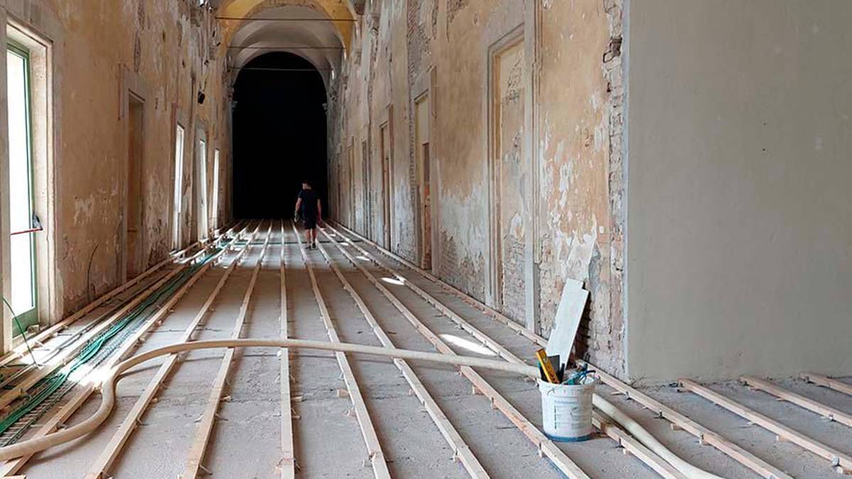 Il cantiere al piano superiore di San Francesco