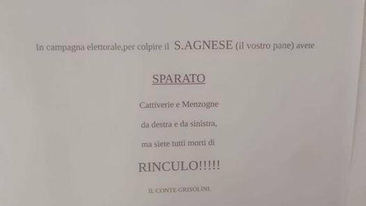 Il cartello contestato