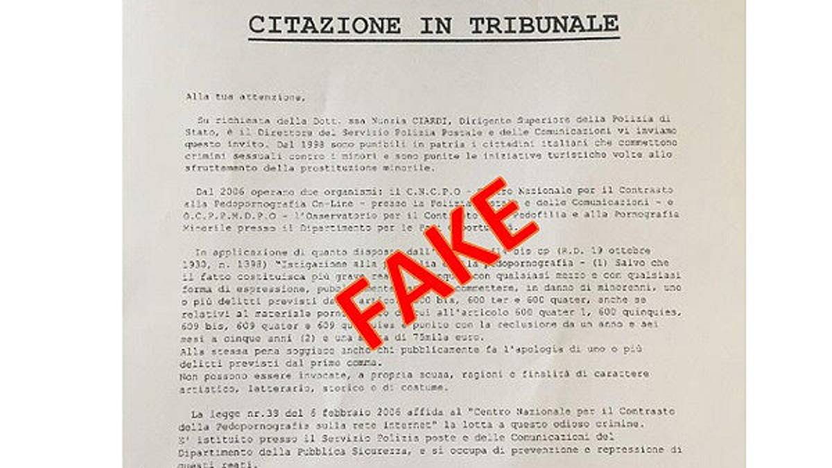 Nuova ondata di truffe attraverso false mail di presunti Garanti per l'Infanzia