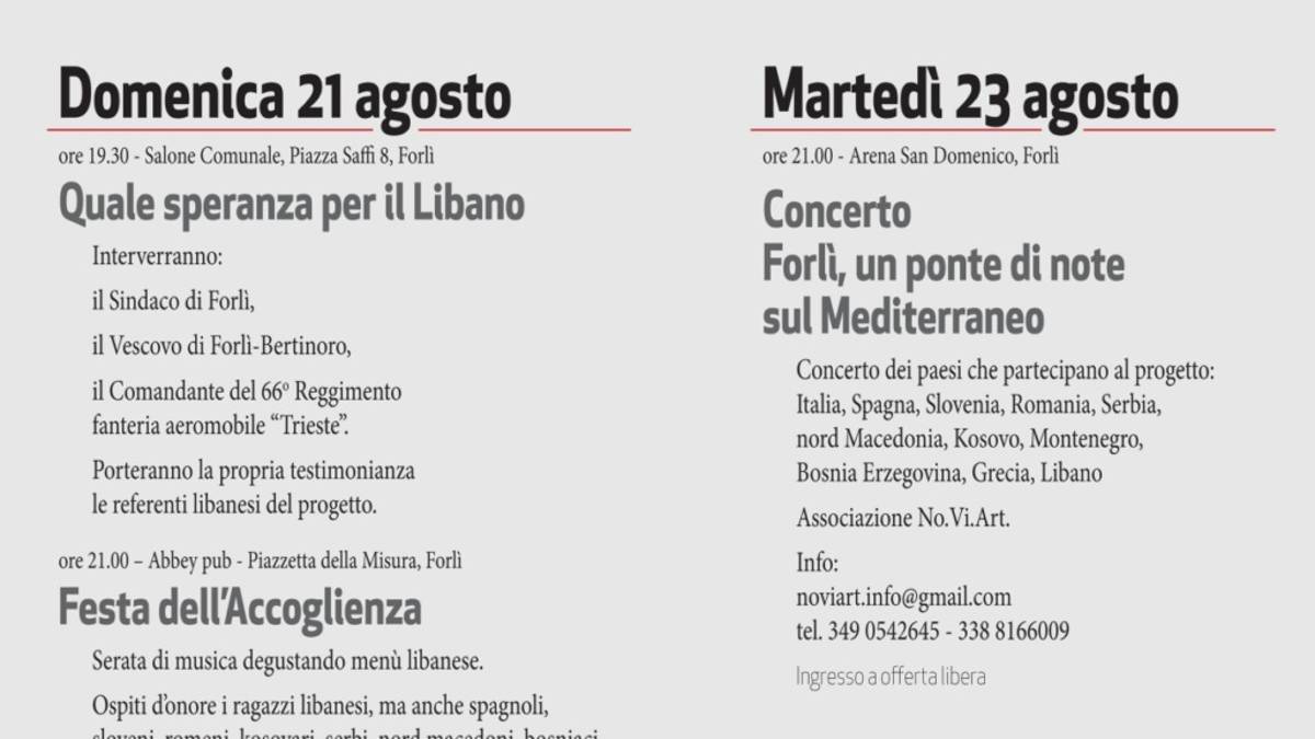 Forlì, prosegue anche in estate il progetto con il Libano
