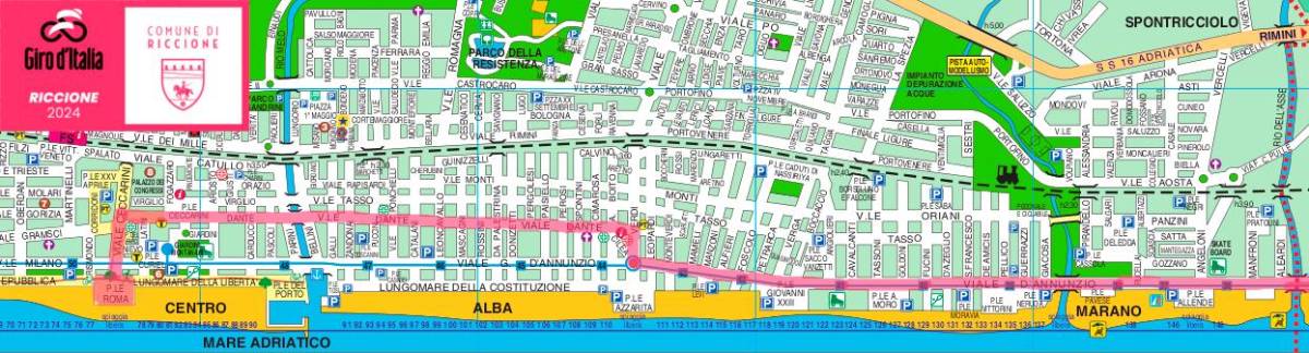 Il percorso del Giro d’Italia a Riccione