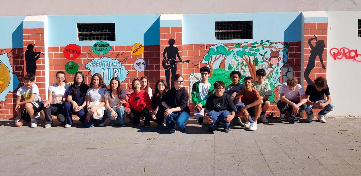 Cesena, i murales all’inizio del Ponte Europa dei ragazzi della media “Viale della Resistenza” - Gallery