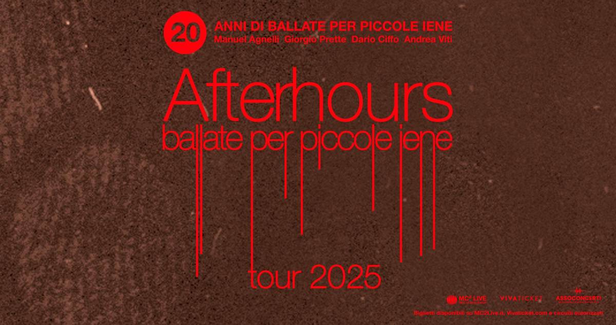 Afterhours: il tour dei 20 anni di ‘Ballate per Piccole Iene’ fa tappa anche a Bellaria
