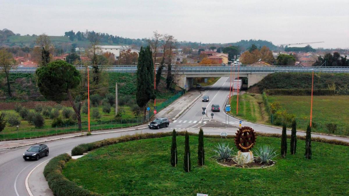 La rotonda da dove partirà il nuovo tratto della bicipolitana che arriverà fino a Diegaro