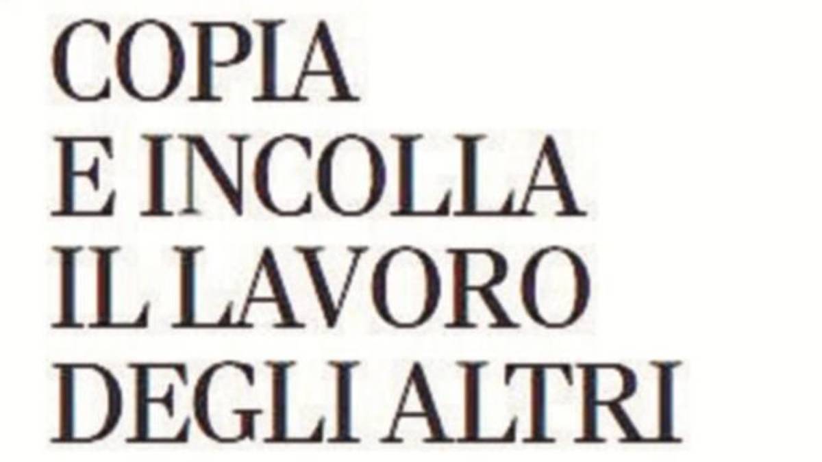 Copia e incolla il lavoro degli altri