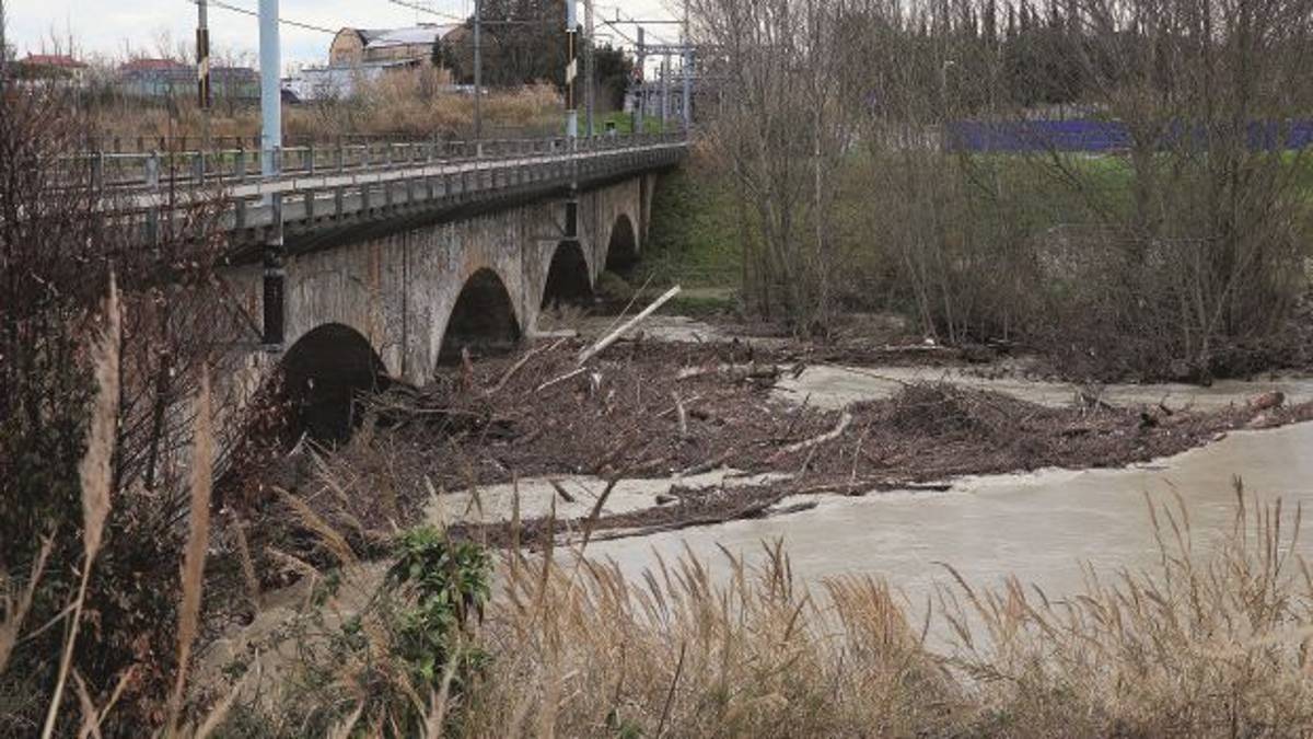 Ammasso di legna sotto il ponte: paura per il pericolo allagamenti