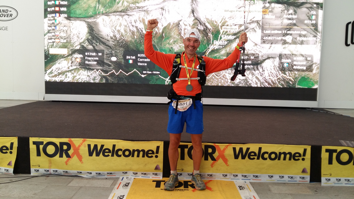 Mauro Abbate da Medicina alla dura Tor des Géants in Val d'Aosta