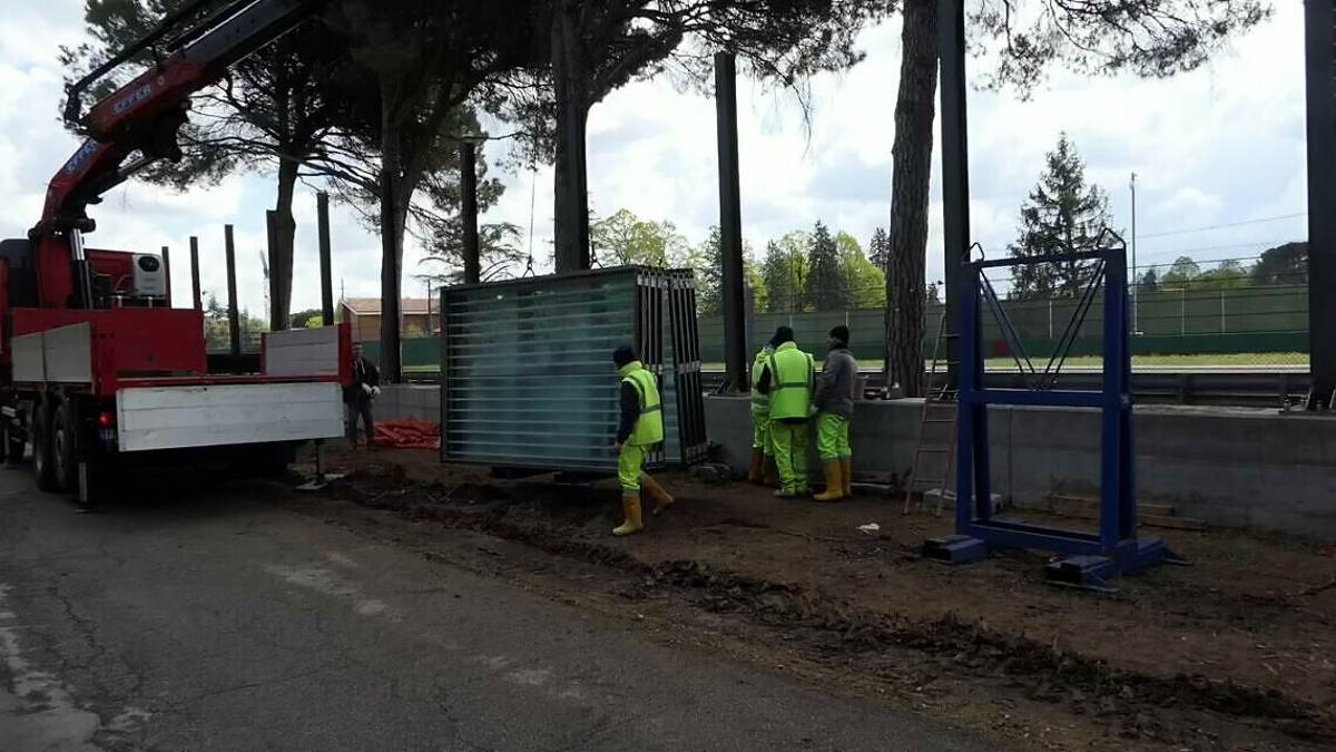 Imola, le nuove barriere anti rumore a bordo pista