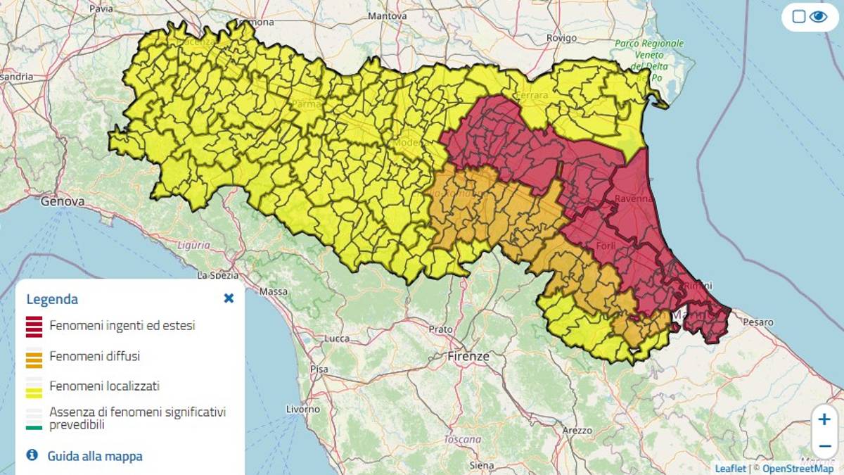 Meteo Romagna, mercoledì allerta rossa per temporali