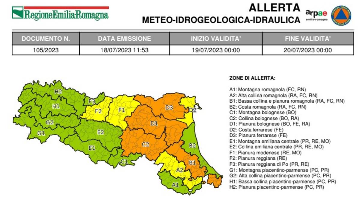 Meteo Romagna, mercoledì allerta arancione per temperature estreme