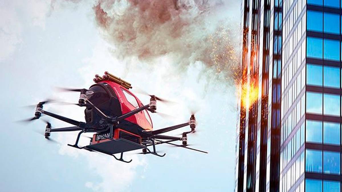 Il mezzo antincendio testato in Cina
