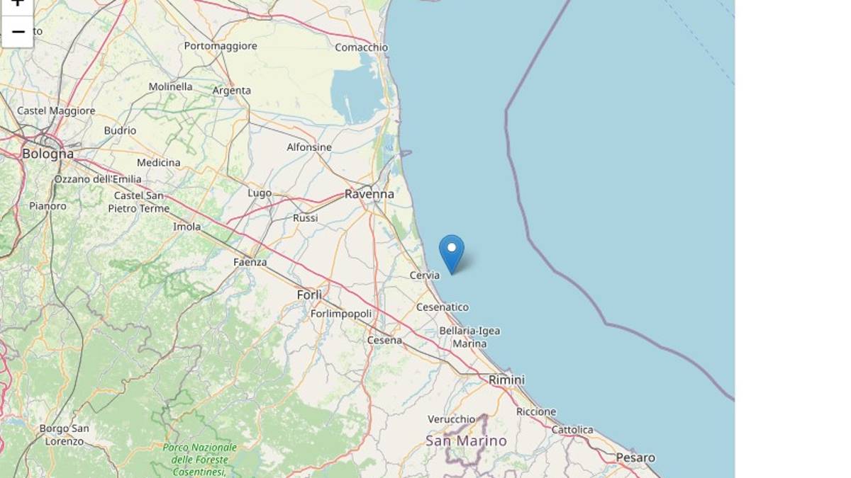 Terremoto oggi, scossa nella costa ravennate all'altezza di Cervia