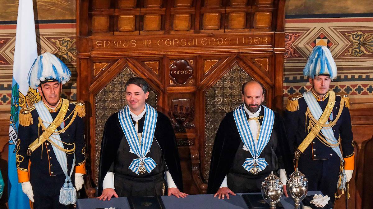 I due nuovi capitani reggenti, da sinistra Gerardo Giovagnoli e William Casali (Gasperoni)