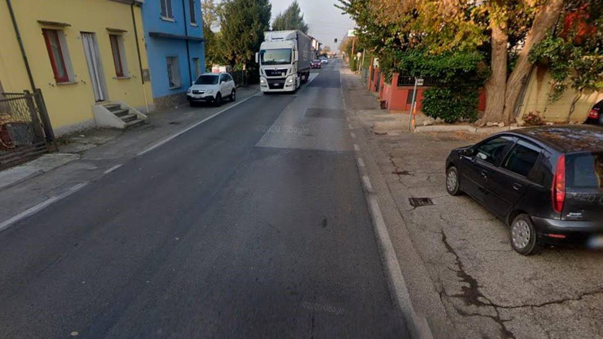 Un tratto della via Cesenatico