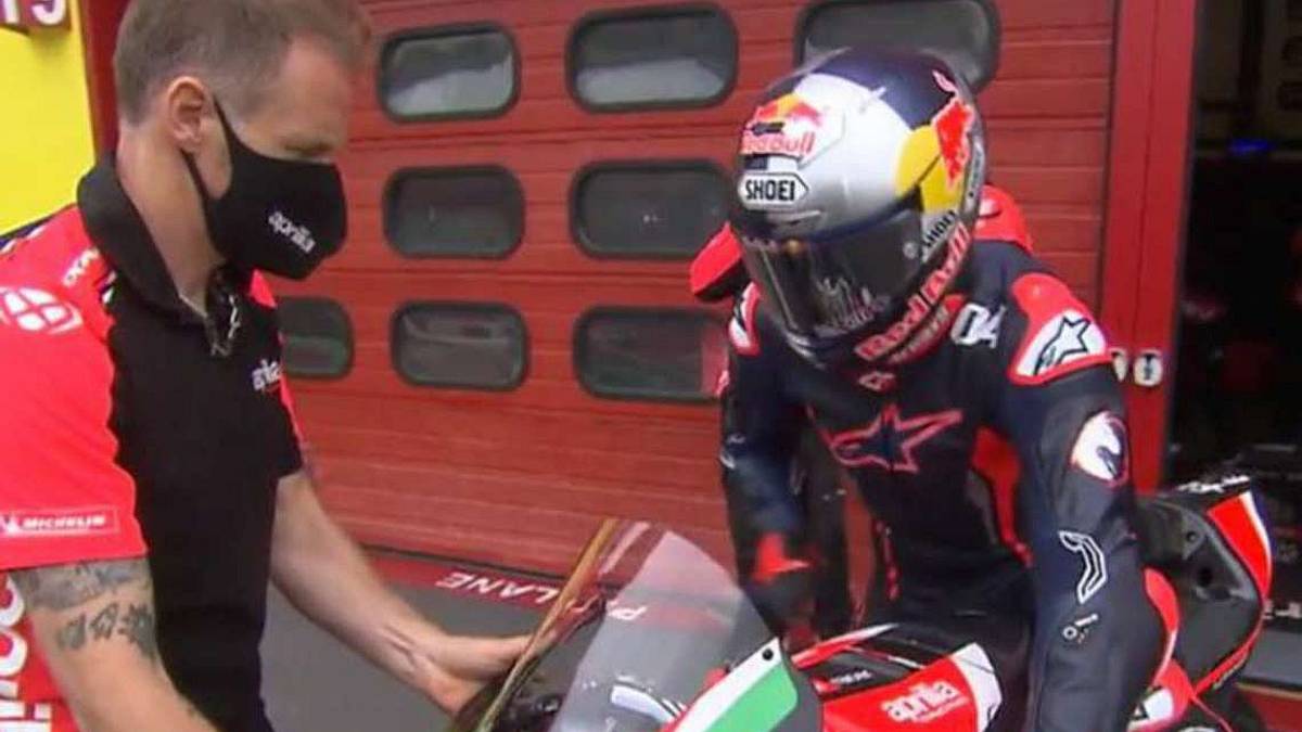 MotoGp, Dovizioso, i test Aprilia al Mugello tra pioggia e pensieri