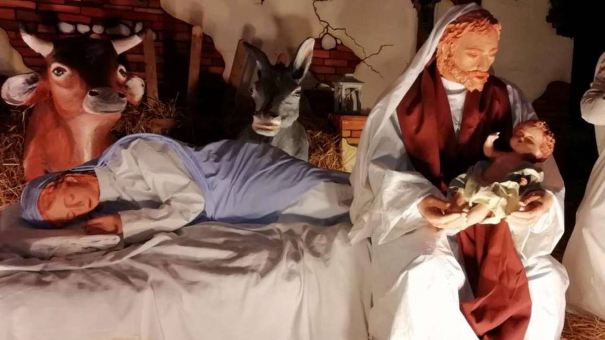 Nel presepe di Villalta Giuseppe col bambino e Maria riposa